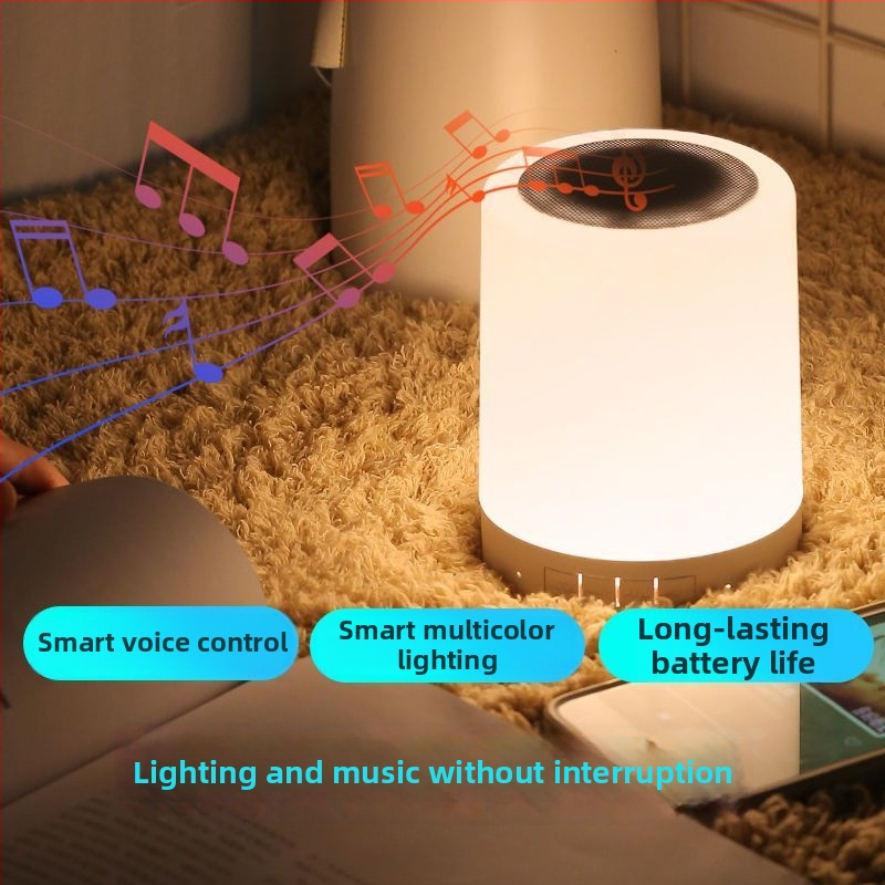 Bluetooth zvučnik s ambijentalnim osvjetljenjem i pametnim glasovnim upravljanjem, noćno svjetlo za spavanje (IPX7 vodootporan, BT 5.2, ugrađena baterija 1000–1200mAh, 50W, domet 10m)