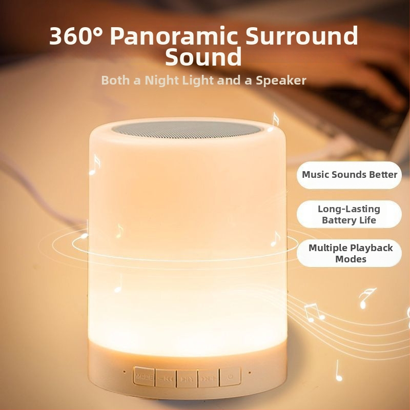 Bluetooth zvučnik s ambijentalnim osvjetljenjem i pametnim glasovnim upravljanjem, noćno svjetlo za spavanje (IPX7 vodootporan, BT 5.2, ugrađena baterija 1000–1200mAh, 50W, domet 10m)