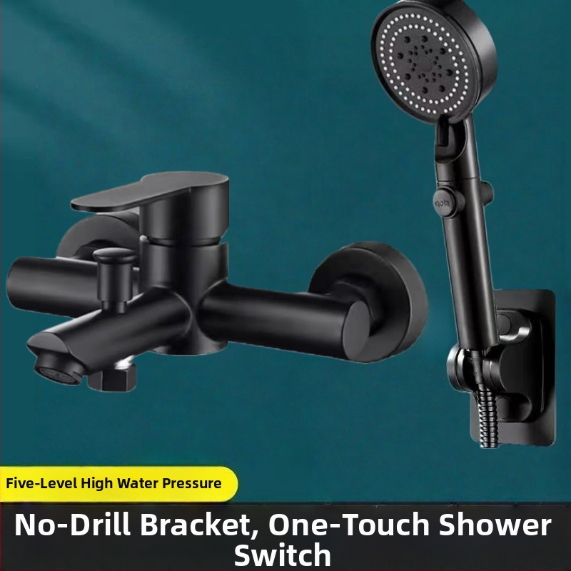 Κρυφό σετ ντους από ανοξείδωτο χάλυβα 304, περιστρεφόμενη κεφαλή ψεκασμού, εξοικονόμηση νερού, διπλός έλεγχος ζεστού-κρύου, ένα πάτημα για διακοπή νερού, 0–90°C