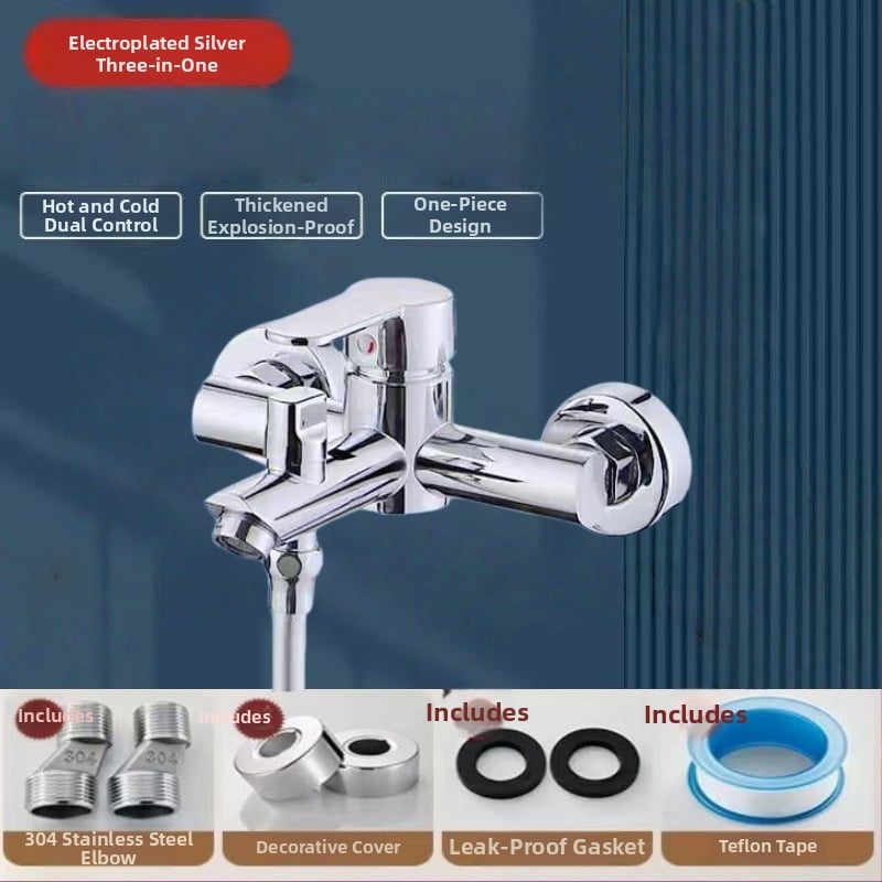 Κρυφό σετ ντους από ανοξείδωτο χάλυβα 304, περιστρεφόμενη κεφαλή ψεκασμού, εξοικονόμηση νερού, διπλός έλεγχος ζεστού-κρύου, ένα πάτημα για διακοπή νερού, 0–90°C