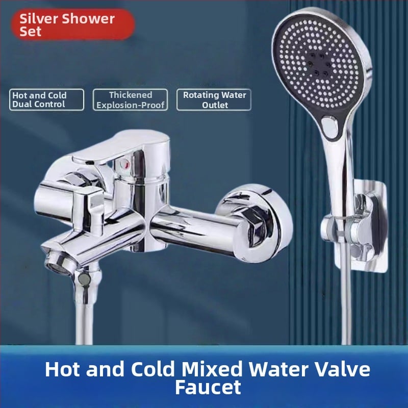 Κρυφό σετ ντους από ανοξείδωτο χάλυβα 304, περιστρεφόμενη κεφαλή ψεκασμού, εξοικονόμηση νερού, διπλός έλεγχος ζεστού-κρύου, ένα πάτημα για διακοπή νερού, 0–90°C