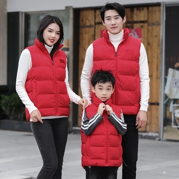 Зимна унисекс жилетка с пухово-памучен пълнител, стегната кройка, стойка яка, за тренировка по таекуондо