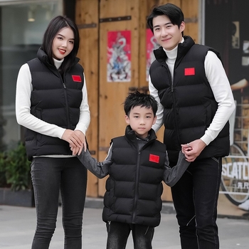 Зимна унисекс жилетка с пухово-памучен пълнител, стегната кройка, стойка яка, за тренировка по таекуондо