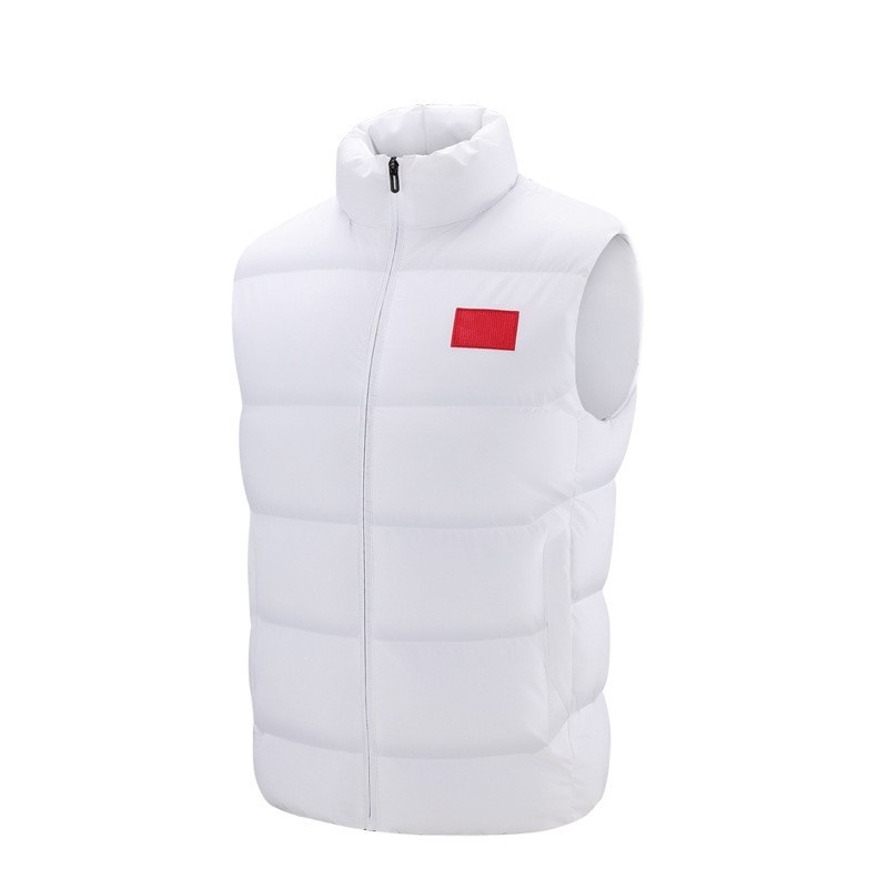 Зимна унисекс жилетка с пухово-памучен пълнител, стегната кройка, стойка яка, за тренировка по таекуондо