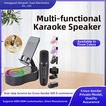 Prijenosni Bluetooth zvučnik s 5-u-1 karaoke Power Bank, RGB svjetlom i držačem za mobitel