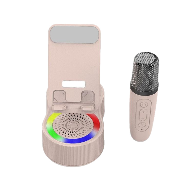 Hordozható Bluetooth hangszóró karaoké funkcióval, Bluetooth 5.3, 5 W kimenet, beépített 1200–2000 mAh akkumulátor, frekvenciaválasz 100 Hz–20 kHz, 15 m hatótávolság