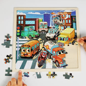 Drveni plošni puzzle za djecu — 100 komada, DIY prijateljski, uzrast 4–6 godina (Materijal: drvo; Broj komada: 100; Kategorija proizvoda: plošni puzzle; Uzrast: 4–6 godina; DIY: Da)