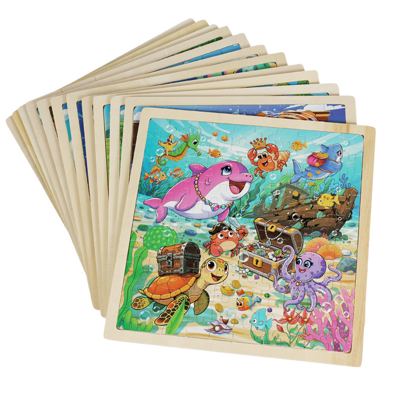 Drveni plošni puzzle za djecu — 100 komada, DIY prijateljski, uzrast 4–6 godina (Materijal: drvo; Broj komada: 100; Kategorija proizvoda: plošni puzzle; Uzrast: 4–6 godina; DIY: Da)
