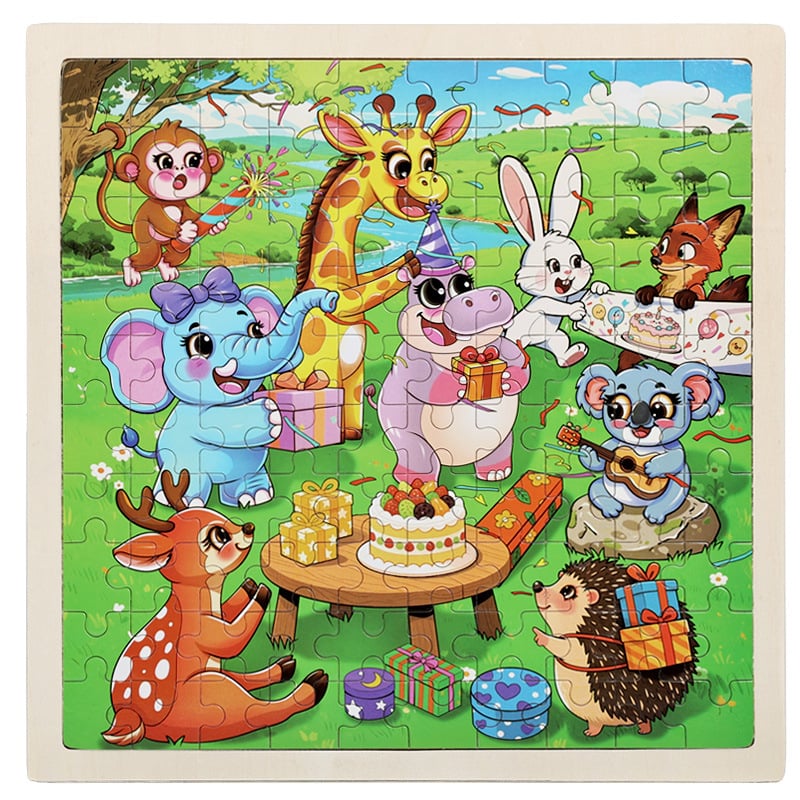 Drveni plošni puzzle za djecu — 100 komada, DIY prijateljski, uzrast 4–6 godina (Materijal: drvo; Broj komada: 100; Kategorija proizvoda: plošni puzzle; Uzrast: 4–6 godina; DIY: Da)