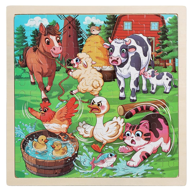 Drveni plošni puzzle za djecu — 100 komada, DIY prijateljski, uzrast 4–6 godina (Materijal: drvo; Broj komada: 100; Kategorija proizvoda: plošni puzzle; Uzrast: 4–6 godina; DIY: Da)