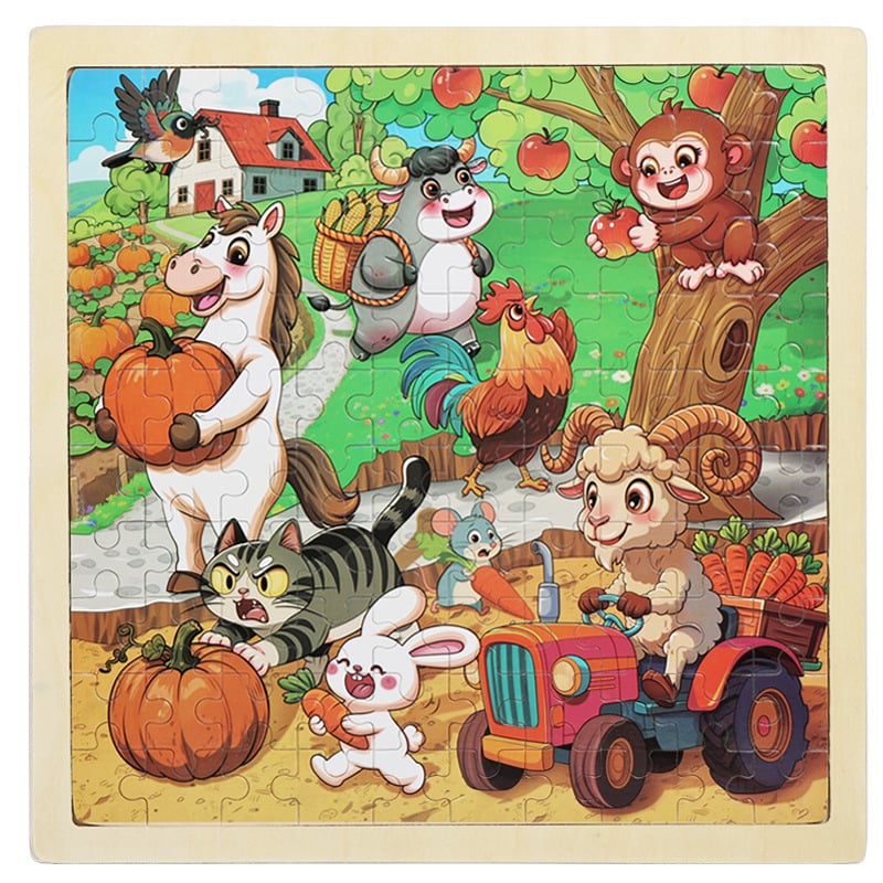 Drveni plošni puzzle za djecu — 100 komada, DIY prijateljski, uzrast 4–6 godina (Materijal: drvo; Broj komada: 100; Kategorija proizvoda: plošni puzzle; Uzrast: 4–6 godina; DIY: Da)