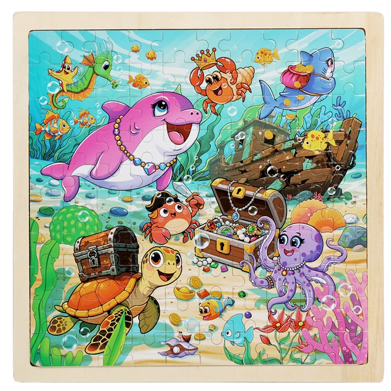 Drveni plošni puzzle za djecu — 100 komada, DIY prijateljski, uzrast 4–6 godina (Materijal: drvo; Broj komada: 100; Kategorija proizvoda: plošni puzzle; Uzrast: 4–6 godina; DIY: Da)