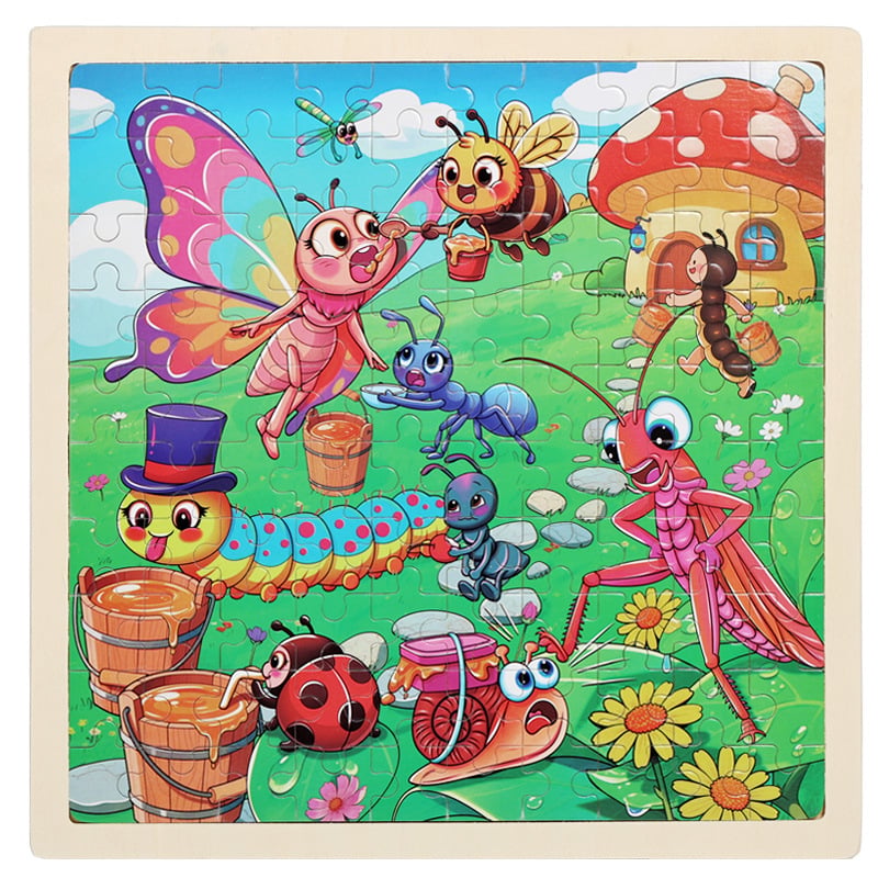 Drveni plošni puzzle za djecu — 100 komada, DIY prijateljski, uzrast 4–6 godina (Materijal: drvo; Broj komada: 100; Kategorija proizvoda: plošni puzzle; Uzrast: 4–6 godina; DIY: Da)