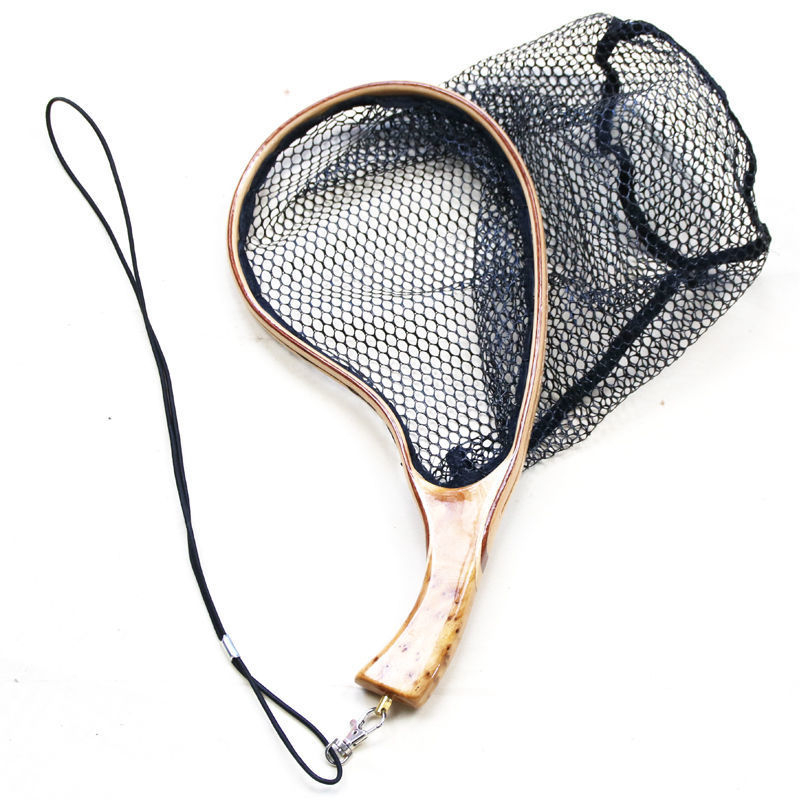 Hordozható halszemháló kis halakhoz, finom szemmel — karbon anyag, alkalmas folyó- és fly fishingre