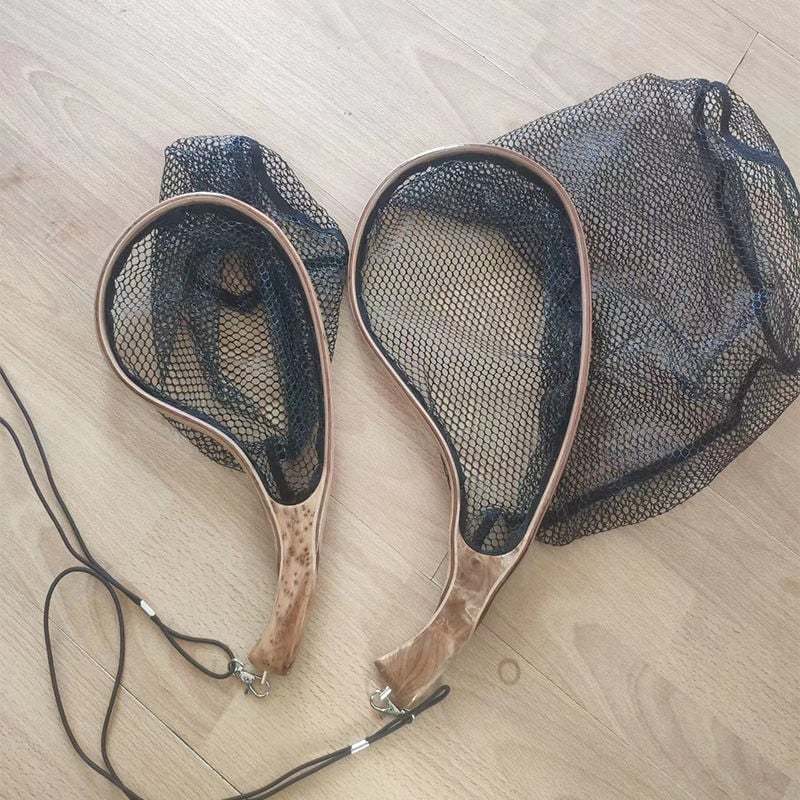 Hordozható halszemháló kis halakhoz, finom szemmel — karbon anyag, alkalmas folyó- és fly fishingre