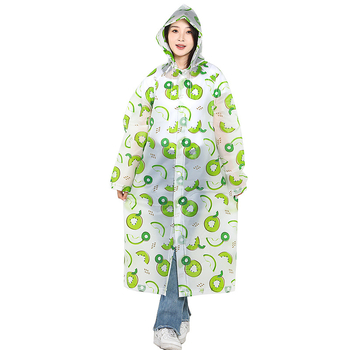 EVA esőkabát túrázáshoz – teljes nyomtatással karikatúra gyümölcsök és állatok mintájával, többször használható, poncsó stílus