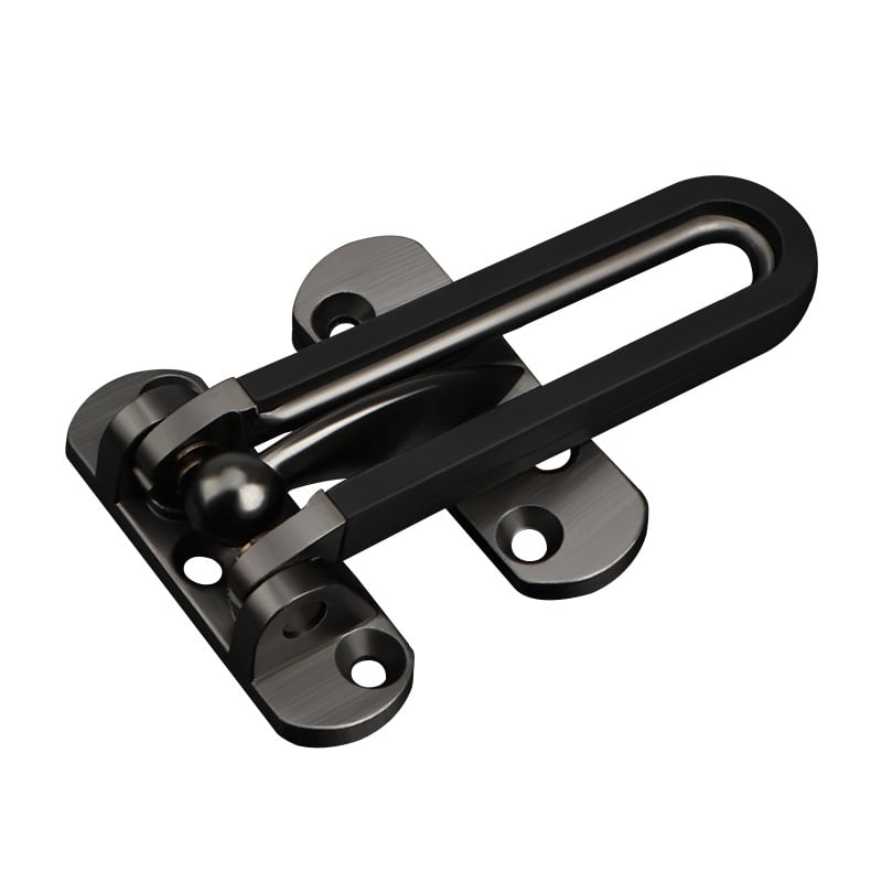 Tömör ajtózár bőrrel ellátott anti-lopás csattal, Modell 06, cinkötvözet, elektroplátolt felület