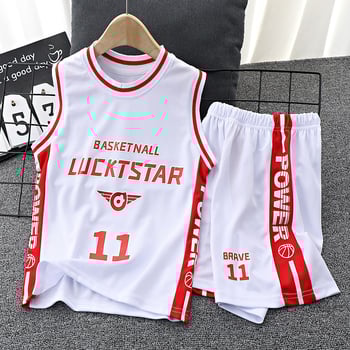 Nyári gyerek kosárlabda szett — ujjatlan mellény, gyorsan száradó poliészter, uniszex gyerekeknek, felszerelés kosárlabdához