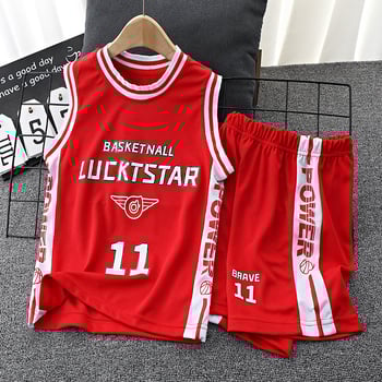 Nyári gyerek kosárlabda szett — ujjatlan mellény, gyorsan száradó poliészter, uniszex gyerekeknek, felszerelés kosárlabdához