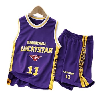 Nyári gyerek kosárlabda szett — ujjatlan mellény, gyorsan száradó poliészter, uniszex gyerekeknek, felszerelés kosárlabdához