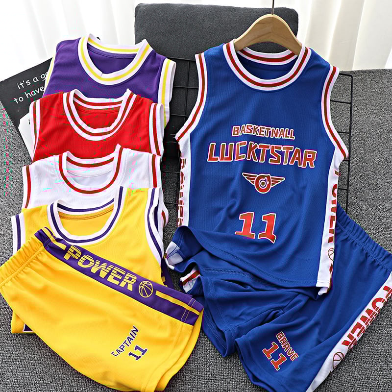 Nyári gyerek kosárlabda szett — ujjatlan mellény, gyorsan száradó poliészter, uniszex gyerekeknek, felszerelés kosárlabdához