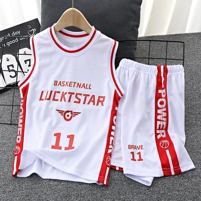 Nyári gyerek kosárlabda szett — ujjatlan mellény, gyorsan száradó poliészter, uniszex gyerekeknek, felszerelés kosárlabdához