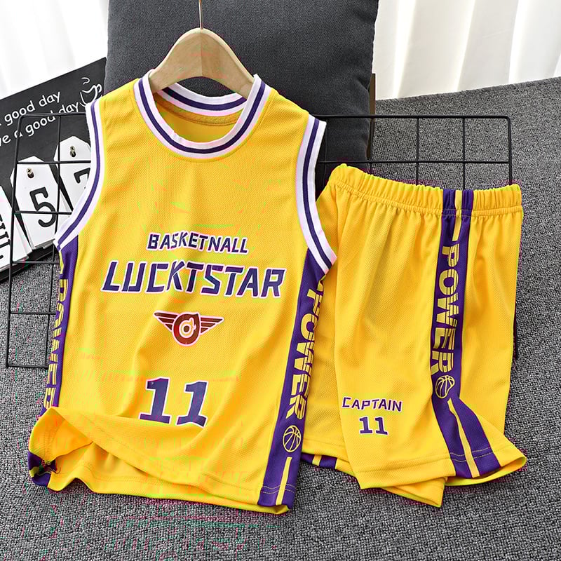 Nyári gyerek kosárlabda szett — ujjatlan mellény, gyorsan száradó poliészter, uniszex gyerekeknek, felszerelés kosárlabdához