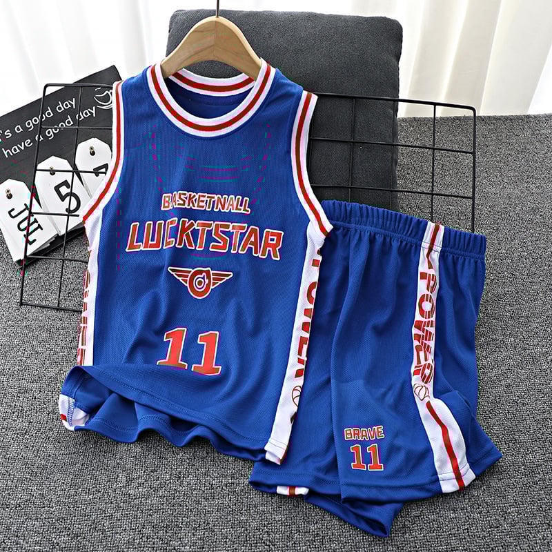 Nyári gyerek kosárlabda szett — ujjatlan mellény, gyorsan száradó poliészter, uniszex gyerekeknek, felszerelés kosárlabdához