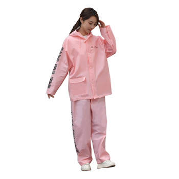 Разделен дъждобран и дъждовни панталони от вафелено EVA платно, водоустойчив, дебелина 0,22 мм, за походи