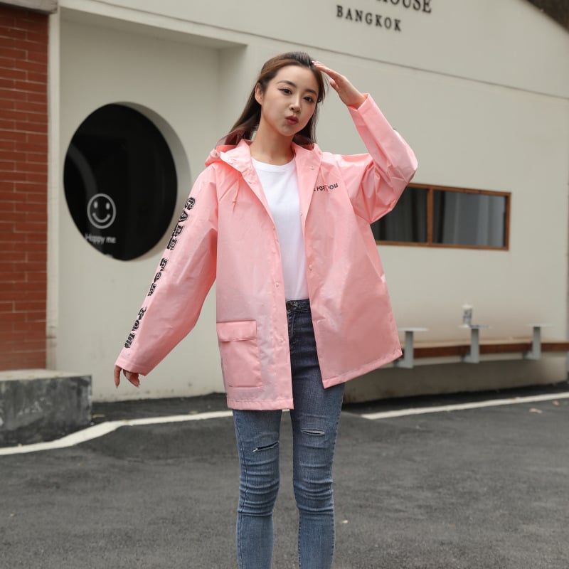 Разделен дъждобран и дъждовни панталони от вафелено EVA платно, водоустойчив, дебелина 0,22 мм, за походи