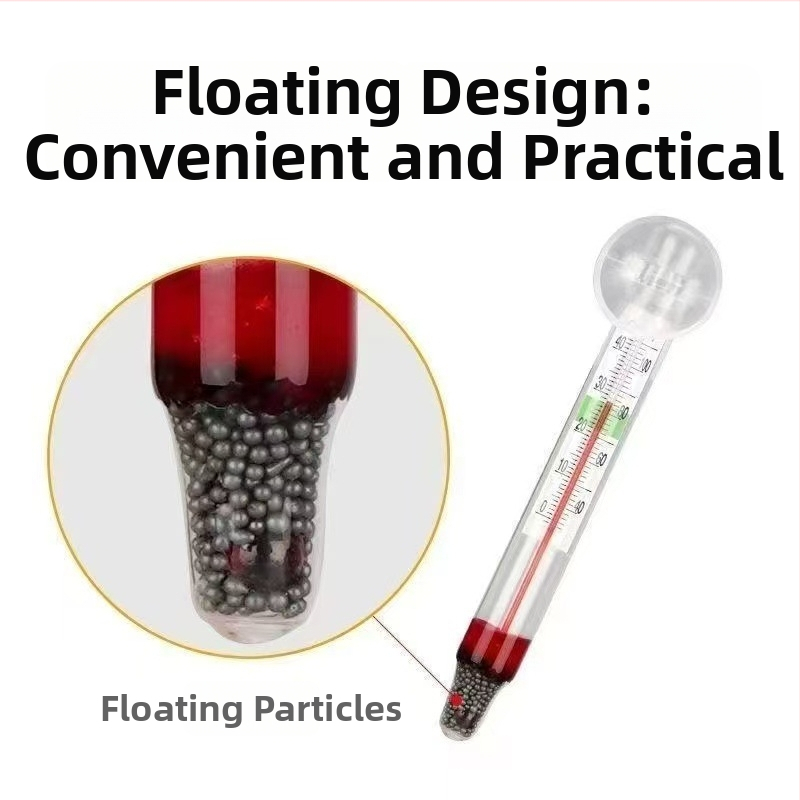 Termometru pentru acvariu – tijă de sticlă, plutitor, design de tip cârlig, detectare în timp real a temperaturii apei