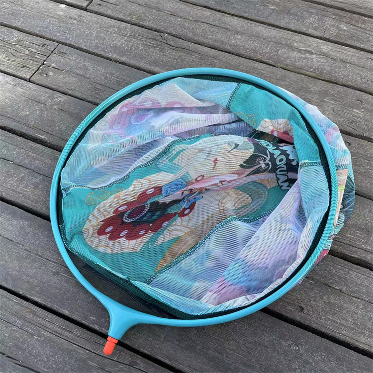 Legyezőhorgász hálófej, cserélhető nylon hálóval, leválasztható fej, különleges alakú alumínium ötvözet, állítható mélység