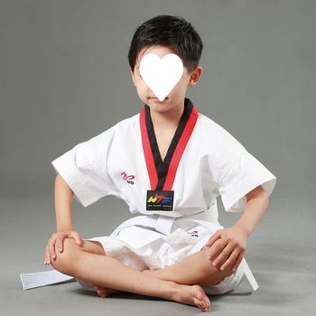 Costum Taekwondo pentru copii, vară, top cu mânecă scurtă și pantaloni scurți, țesătură din bumbac 91–95% bumbac, căptușeală din bumbac 91–95%, imprimeu