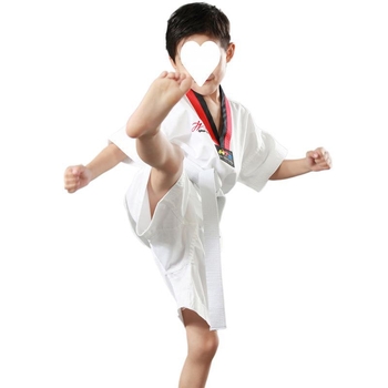 Costum Taekwondo pentru copii, vară, top cu mânecă scurtă și pantaloni scurți, țesătură din bumbac 91–95% bumbac, căptușeală din bumbac 91–95%, imprimeu