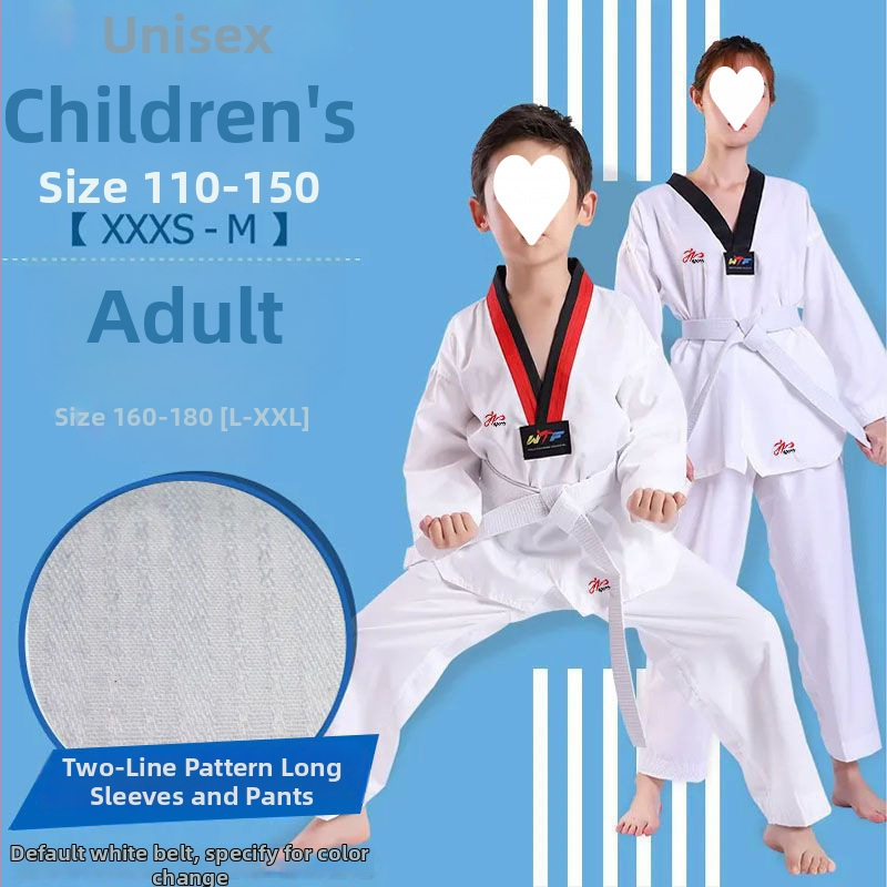 Costum Taekwondo pentru copii, vară, top cu mânecă scurtă și pantaloni scurți, țesătură din bumbac 91–95% bumbac, căptușeală din bumbac 91–95%, imprimeu