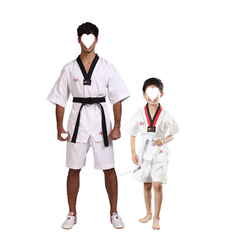 Costum Taekwondo pentru copii, vară, top cu mânecă scurtă și pantaloni scurți, țesătură din bumbac 91–95% bumbac, căptușeală din bumbac 91–95%, imprimeu