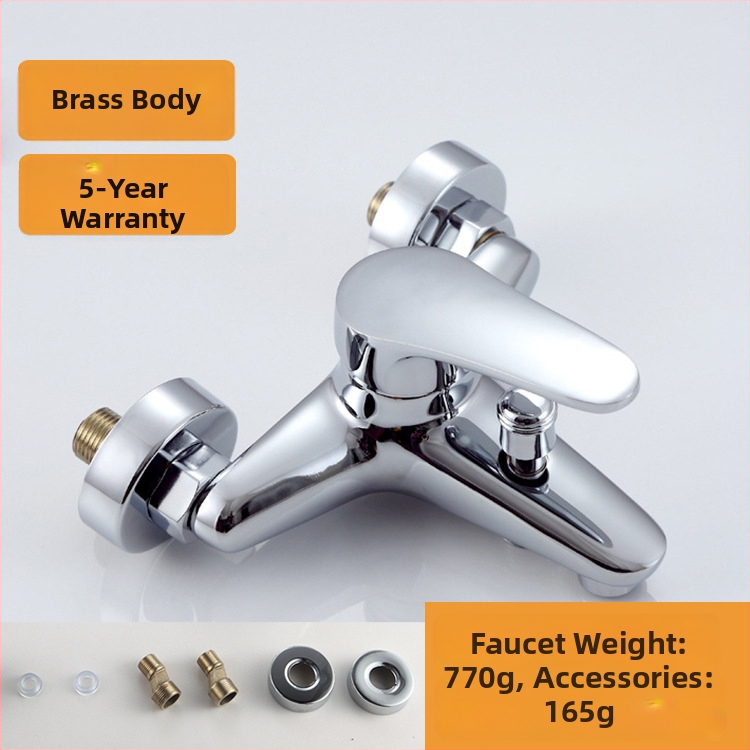 Τριπλός μίκτης μπάνιου ζεστό-κρύο, ορειχάλκινο σώμα, κεραμικός μηχανισμός βαλβίδας, χειροκίνητη εγκατάσταση