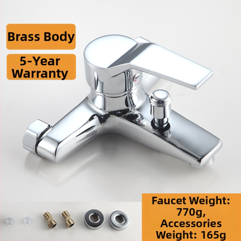 Τριπλός μίκτης μπάνιου ζεστό-κρύο, ορειχάλκινο σώμα, κεραμικός μηχανισμός βαλβίδας, χειροκίνητη εγκατάσταση