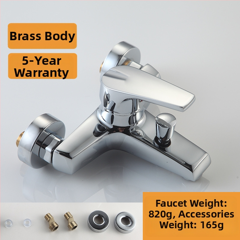 Τριπλός μίκτης μπάνιου ζεστό-κρύο, ορειχάλκινο σώμα, κεραμικός μηχανισμός βαλβίδας, χειροκίνητη εγκατάσταση