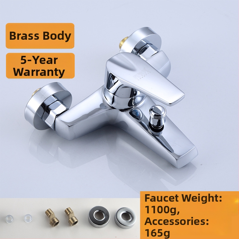 Τριπλός μίκτης μπάνιου ζεστό-κρύο, ορειχάλκινο σώμα, κεραμικός μηχανισμός βαλβίδας, χειροκίνητη εγκατάσταση