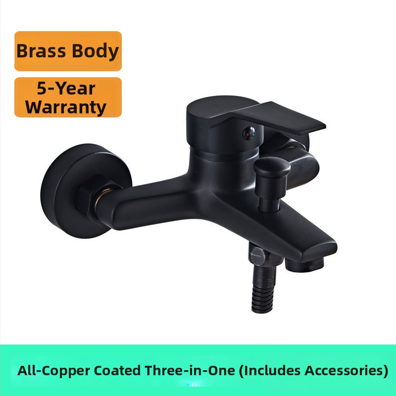 Τριπλός μίκτης μπάνιου ζεστό-κρύο, ορειχάλκινο σώμα, κεραμικός μηχανισμός βαλβίδας, χειροκίνητη εγκατάσταση