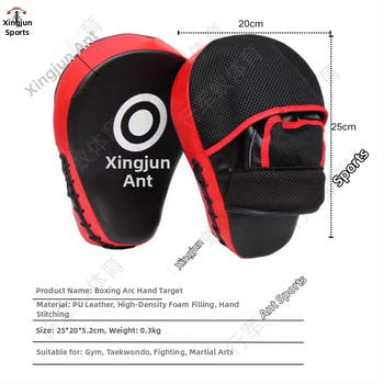 Marching Ants zakrivljena ručna meta za boksa, sanda i taekwondo s mrežastim džepom
