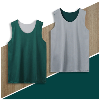 Kétoldalas, kétszintes kosárlabda mez edző- és mérkőzésre — lélegző, gyorsan száradó, ujjatlan, poliészter keverék, uniszex