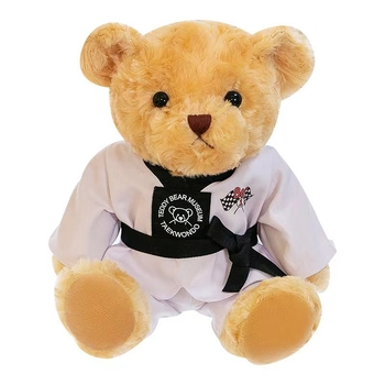 Taekwondo medvjed – plišana lutka, punilo PP pamuk, prilagodba logotipa OEM, za dobnu skupinu 15-35