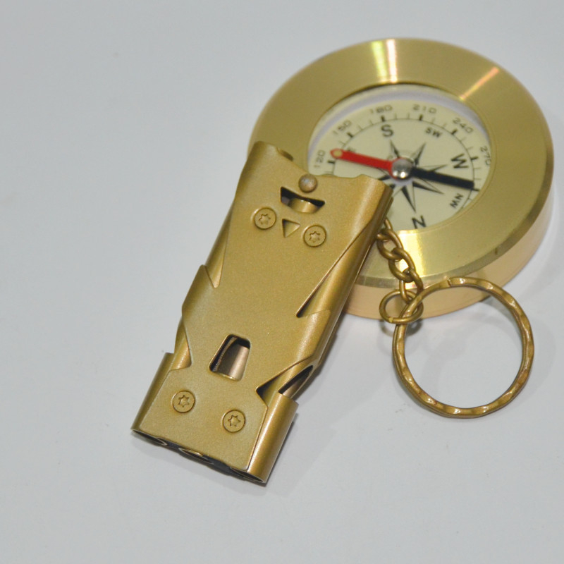 Fluier de antrenament din oțel inoxidabil, cu 3 găuri, design cu trei țevi, sunet înalt