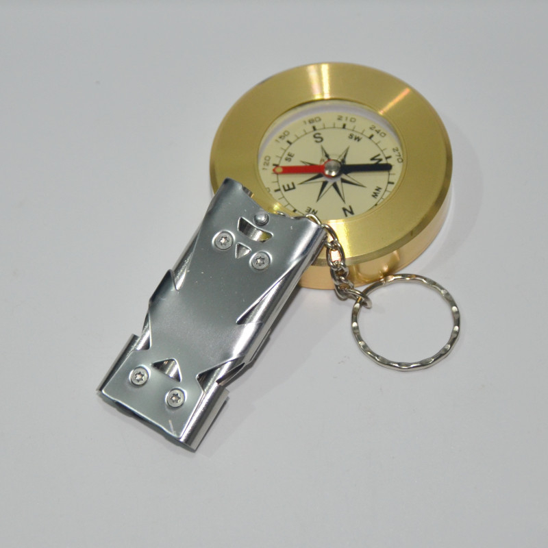 Fluier de antrenament din oțel inoxidabil, cu 3 găuri, design cu trei țevi, sunet înalt