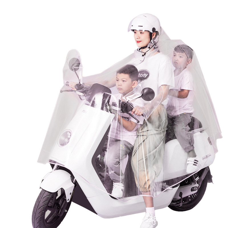 Pončo za motocikle i električna vozila za dvije osobe – prozirna PVC tkanina, debeli dizajn, 800 g