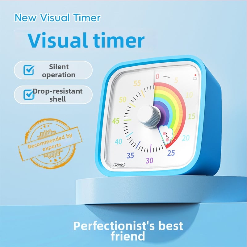 Χρονόμετρο κουζίνας με προστασία από πτώσεις, αθόρυβη λειτουργία και οπτική LCD οθόνη — χρονόμετρο για μαθητές, για οικιακή εργασία, με μπαταρία, κίνηση quartz