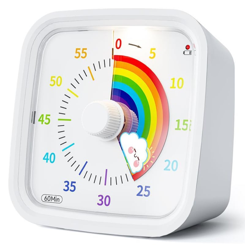 Χρονόμετρο κουζίνας με προστασία από πτώσεις, αθόρυβη λειτουργία και οπτική LCD οθόνη — χρονόμετρο για μαθητές, για οικιακή εργασία, με μπαταρία, κίνηση quartz