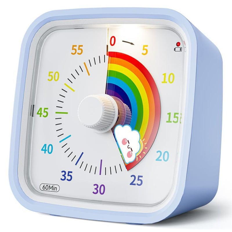 Χρονόμετρο κουζίνας με προστασία από πτώσεις, αθόρυβη λειτουργία και οπτική LCD οθόνη — χρονόμετρο για μαθητές, για οικιακή εργασία, με μπαταρία, κίνηση quartz